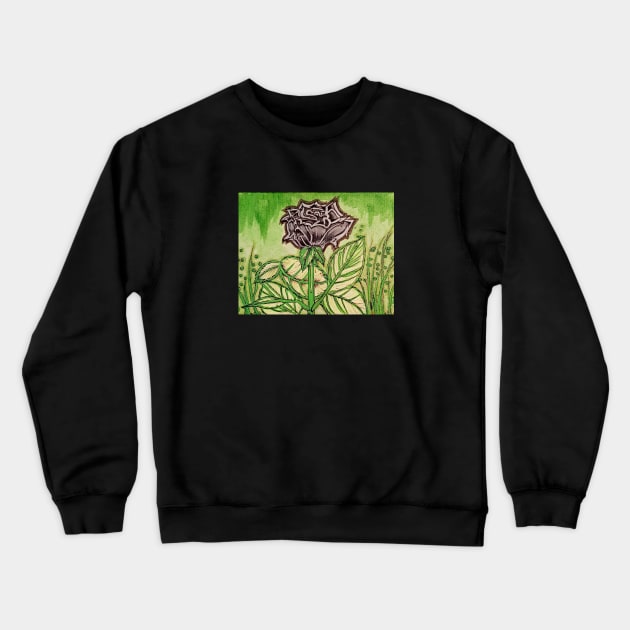 black rose Crewneck Sweatshirt by RAYD4ART